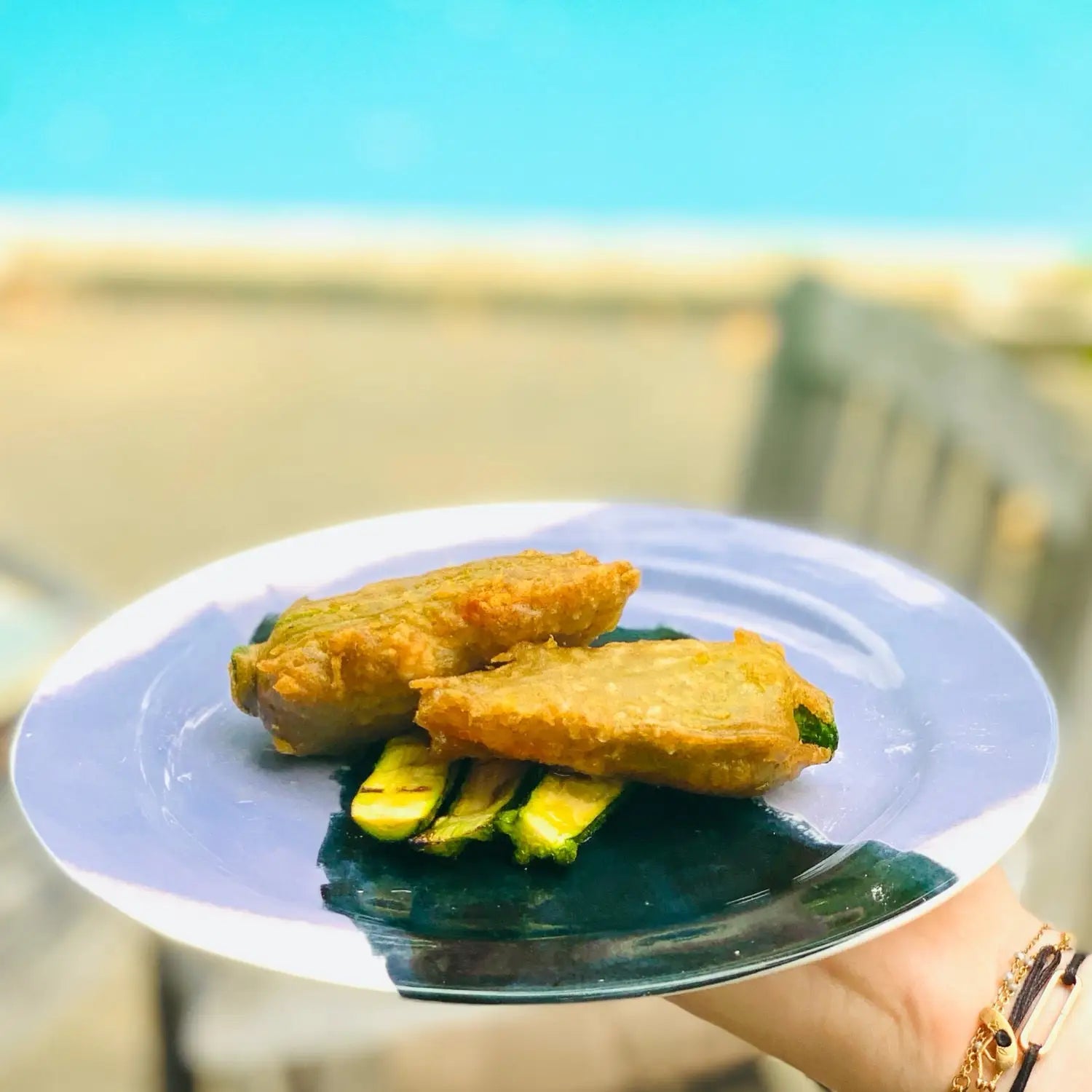 Courgette flower fritters