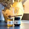 Lavender honey, a blackcurrant jam and a honey drizzler
