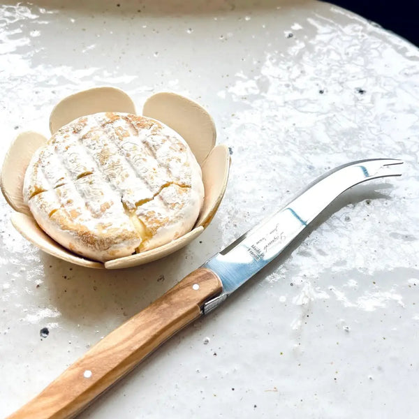 Olive Wood Handle Cheese Knife and Fork Set Italian Olive Wood Sustainable  Length 22cm Italian Olive Wood 