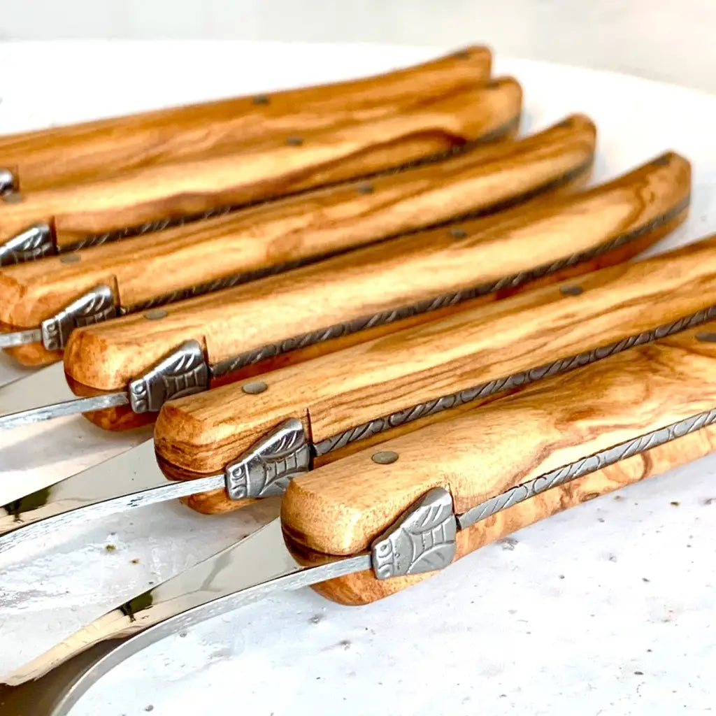 Laguiole forks with olive wood handle - set of 6