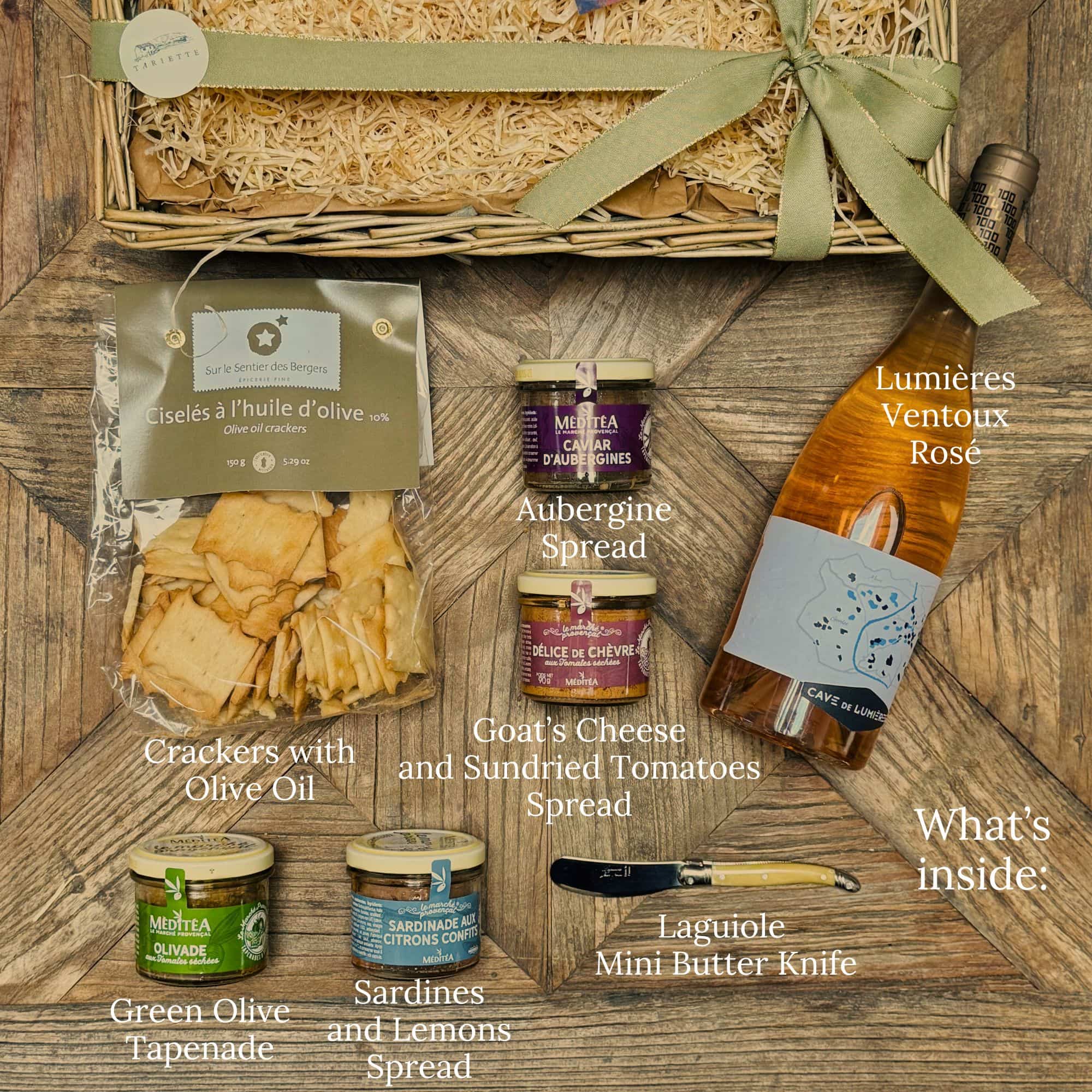 Product selection for the Apero box by Tariette