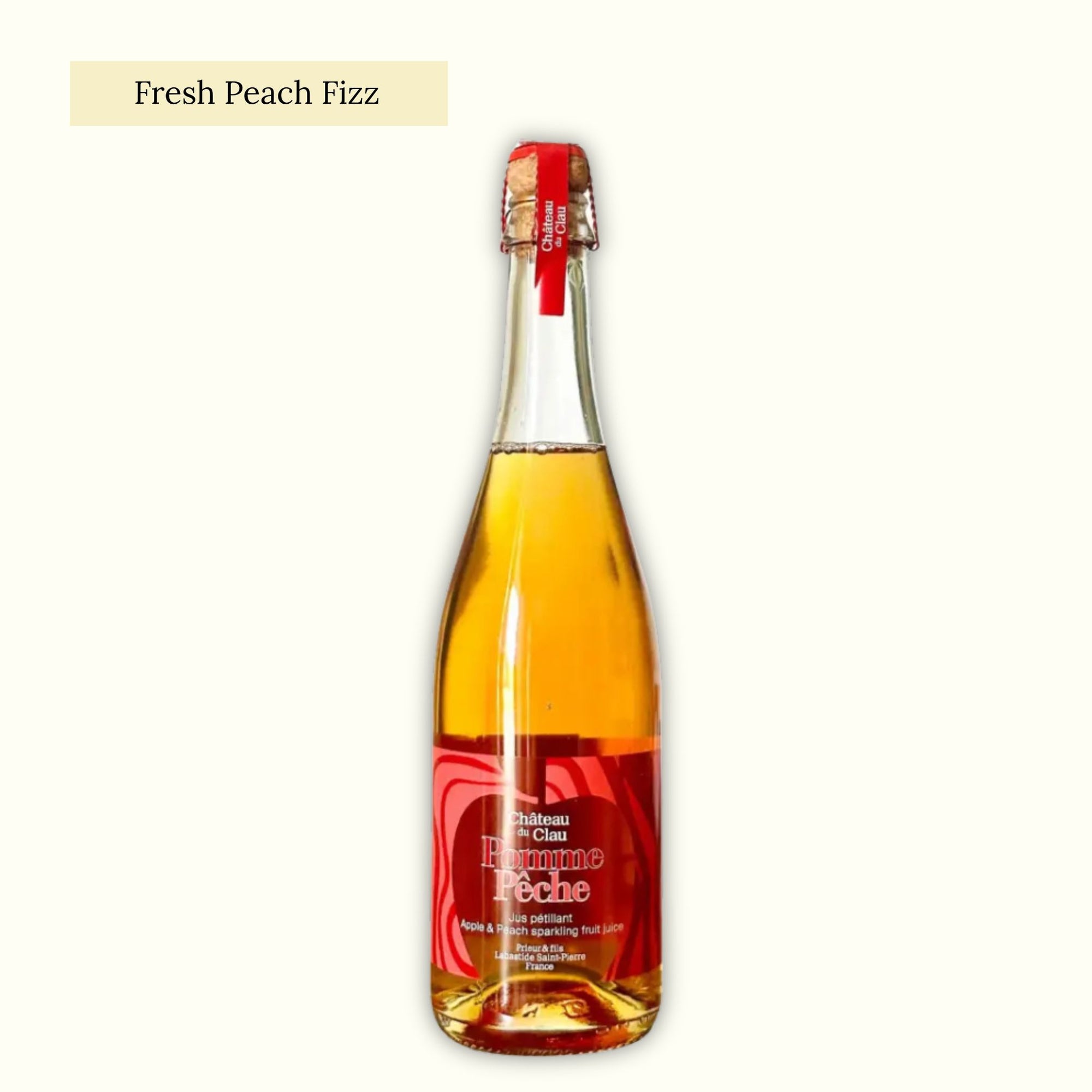 Apple and peach sparkling juice