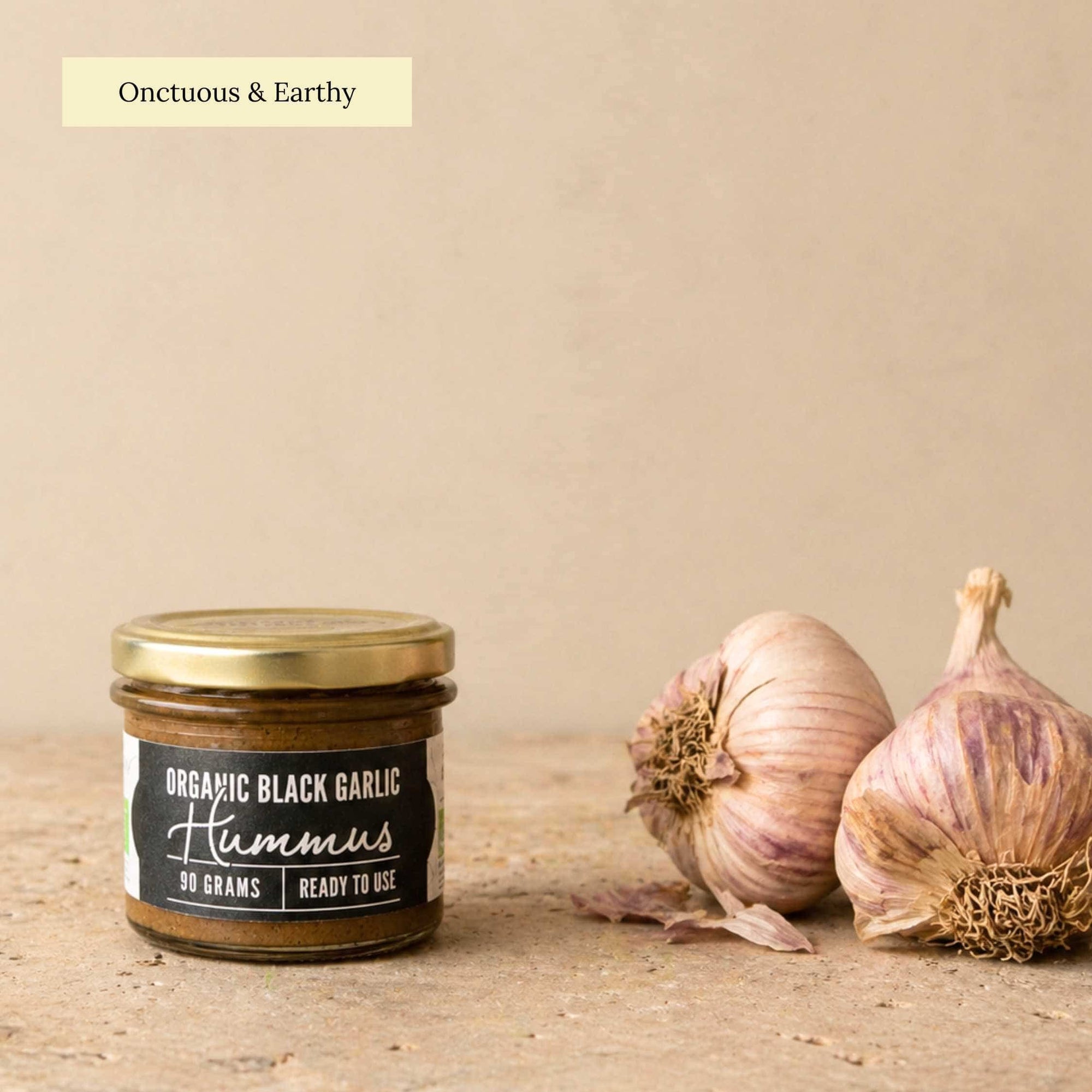 Black garlic houmous