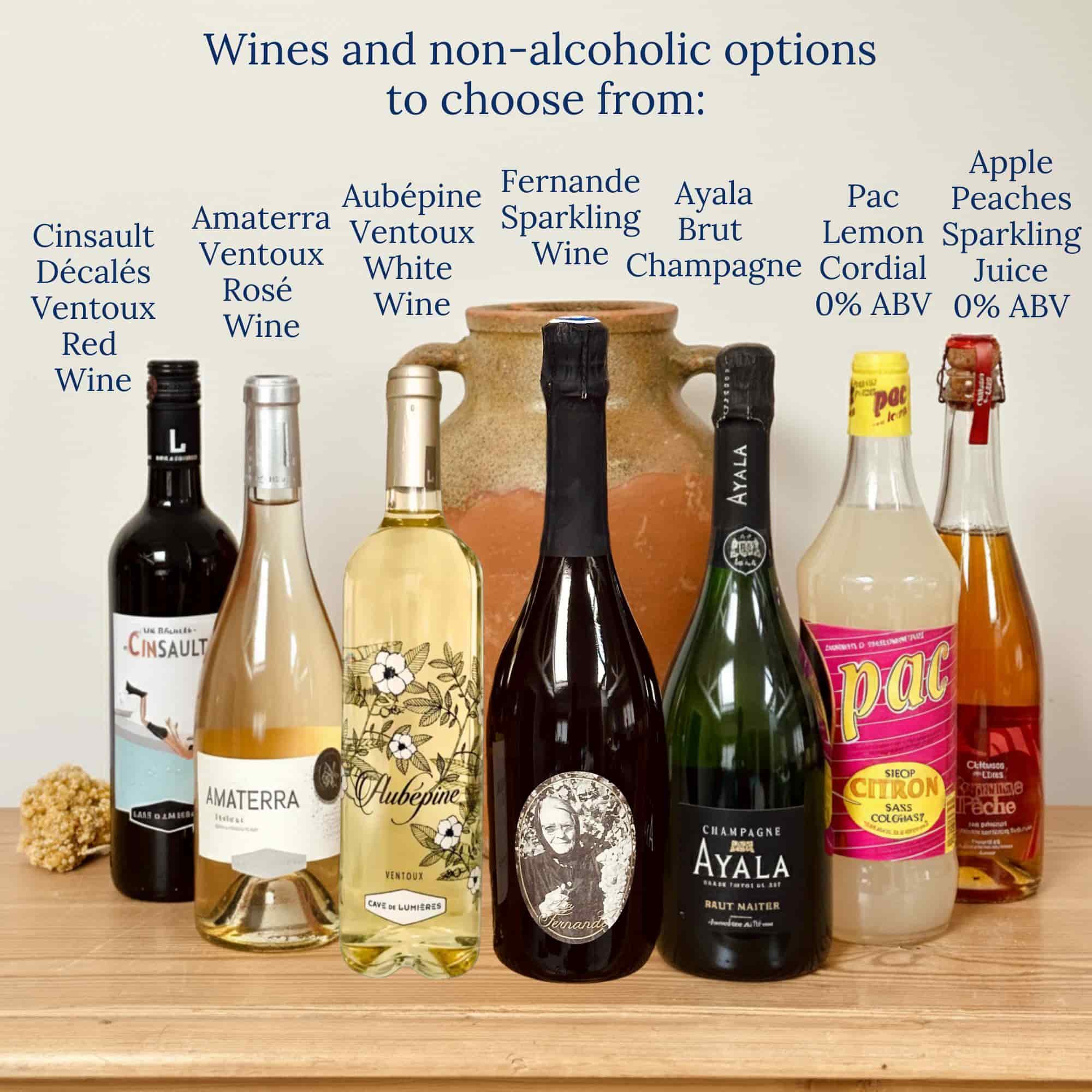 Drinks selection for Casimir hamper by Tariette