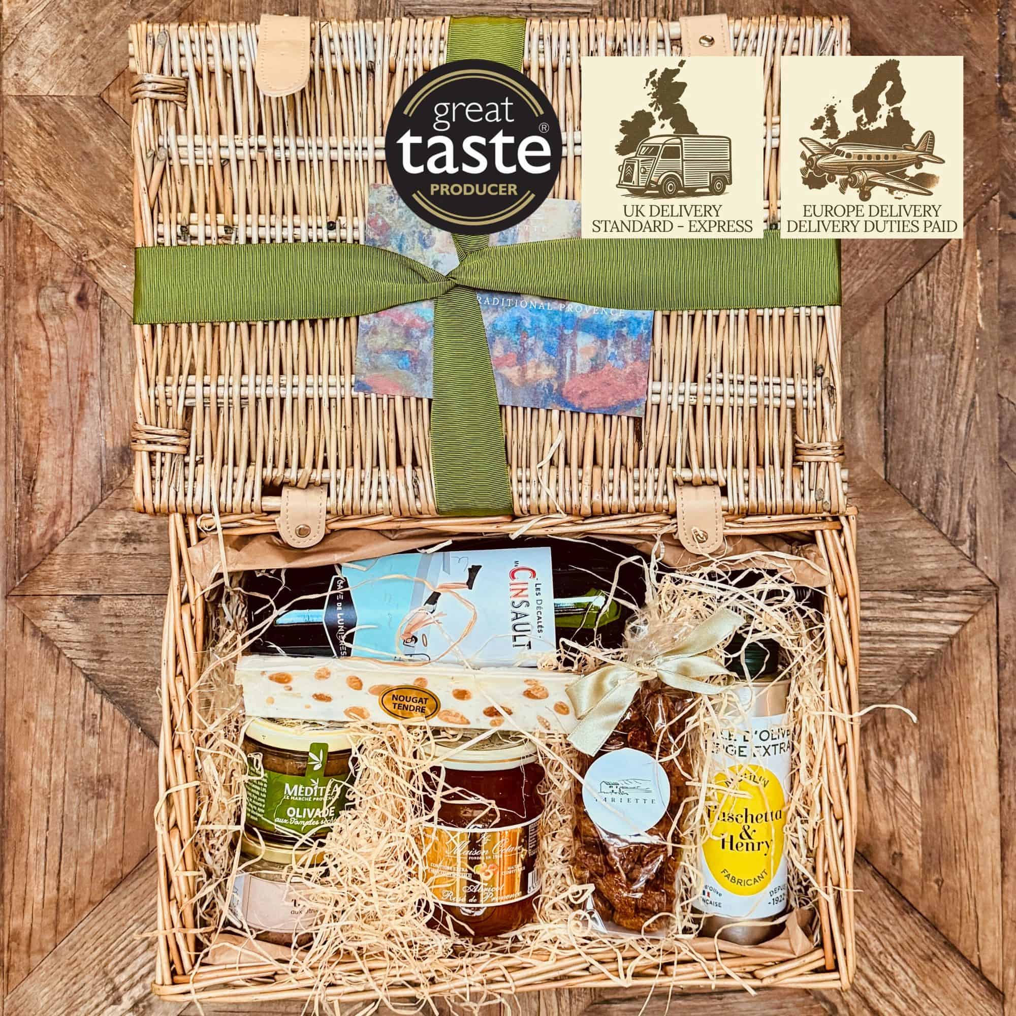 Hamper from Provence with delicious food and wine
