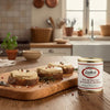Bloc de foie gras from France presented on toasts