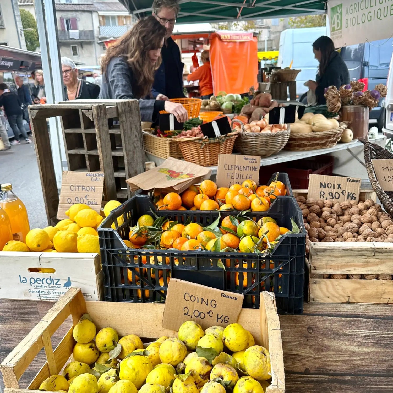 market stall in autumn in Forcalquier