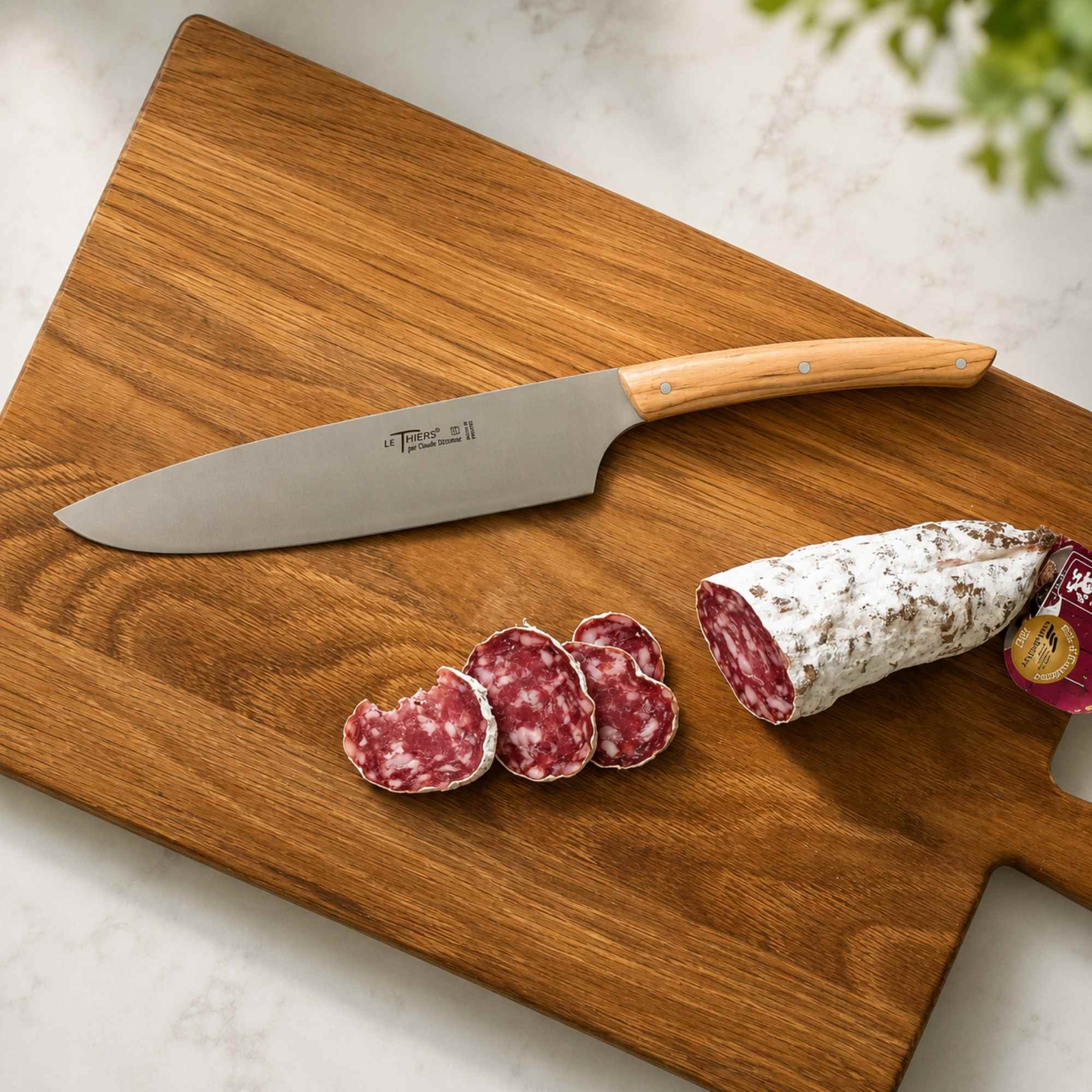 Le Thiers Kitchen knife made in France with olive wood handle