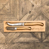 Laguiole cheese and butter knife set in olive wood