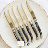 Laguiole cutlery set, 6 knives and 6 forks, 2 colours