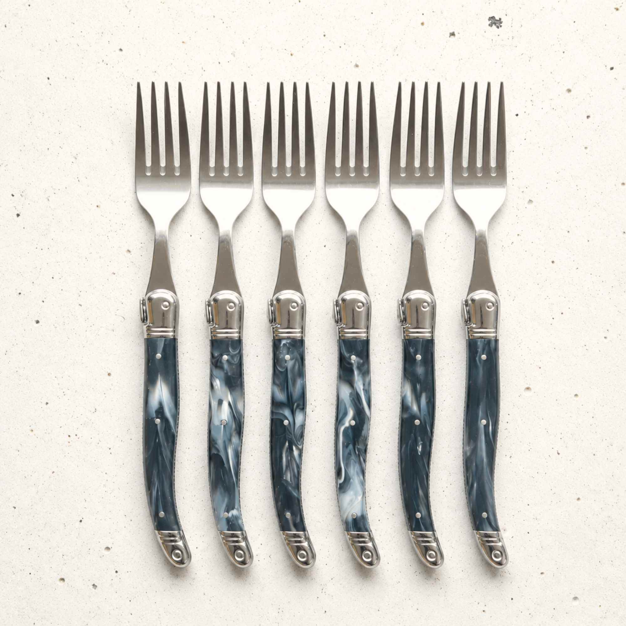 Laguiole forks with black marble colour