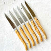 Luxury Laguiole knife set, 6 pieces made in France, Authentic Laguiole cutlery