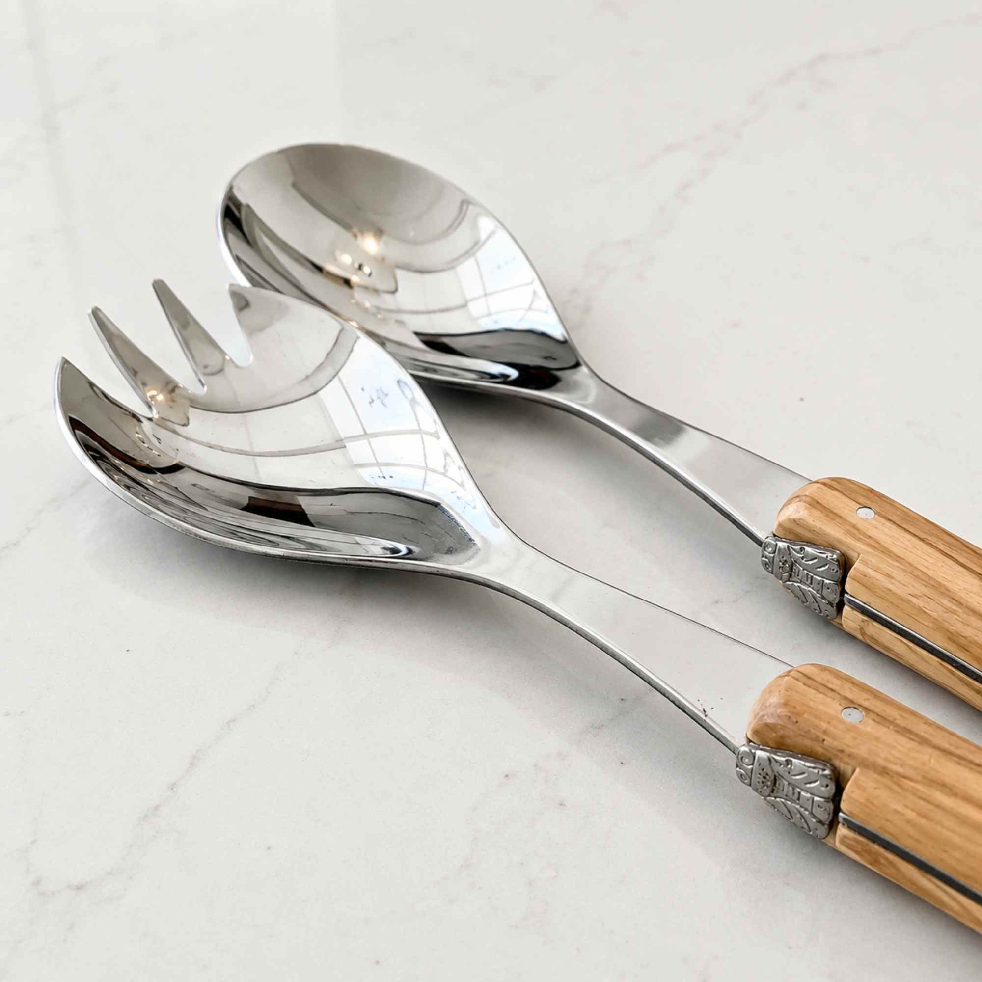 Laguiole salad servers, authentic french cutlery