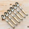 Laguiole table spoons, made in France, dishwasher safe, white horn colour