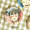 Jeanne, hand-painted plate with a lady's face by E.V.