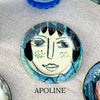 Apoline, hand-painted plate with a lady's face by E.V.