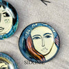 Sidonie, hand-painted plate with a lady's face by E.V.