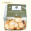 Light, dry-baked crackers made with olive oil and soft wheat flour. Ideal for toasts, tapenades and Provençal spreads.