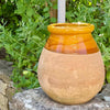 Large French terracotta jar with natural unglazed rounded body