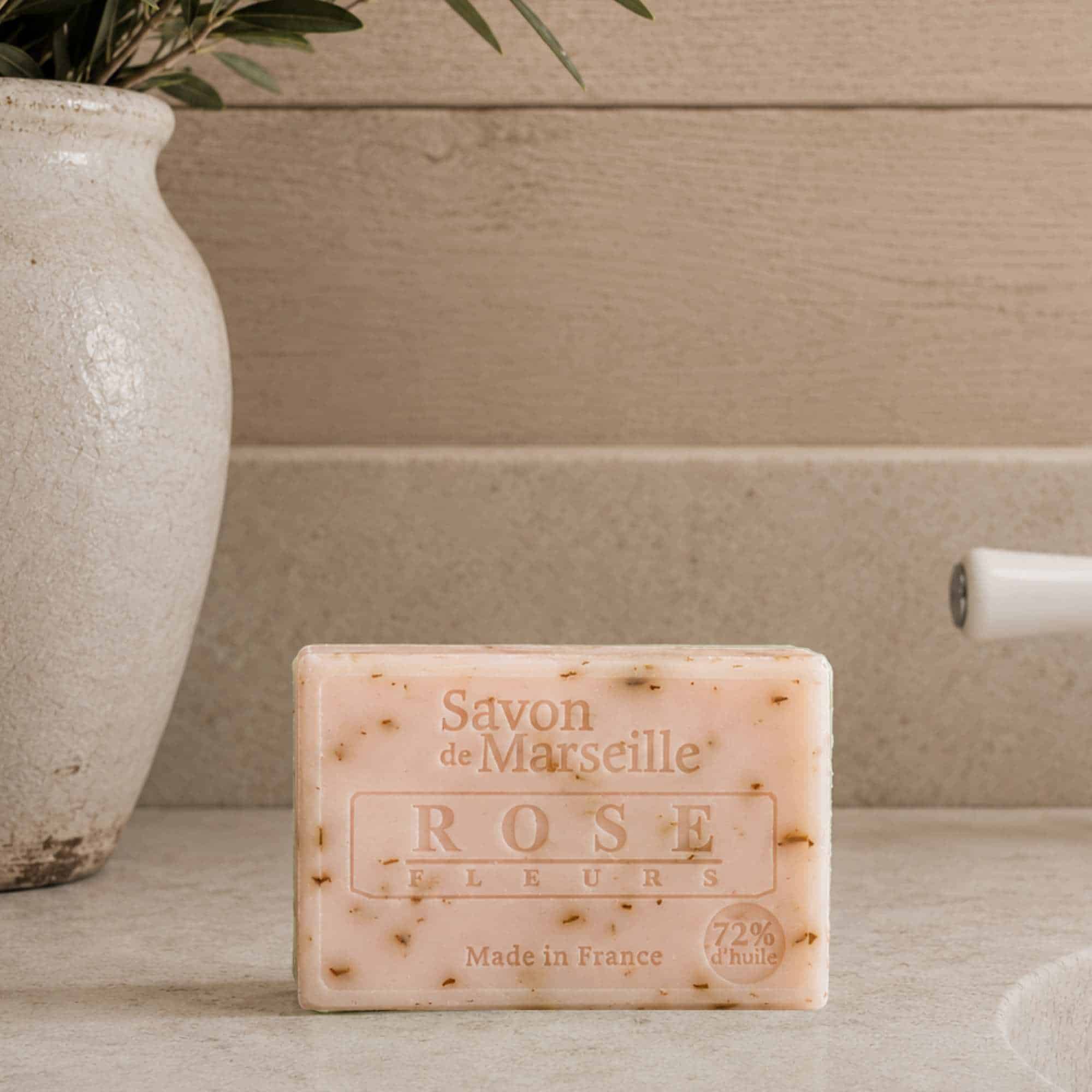 Rose soap, savon de Marseille from Provence
