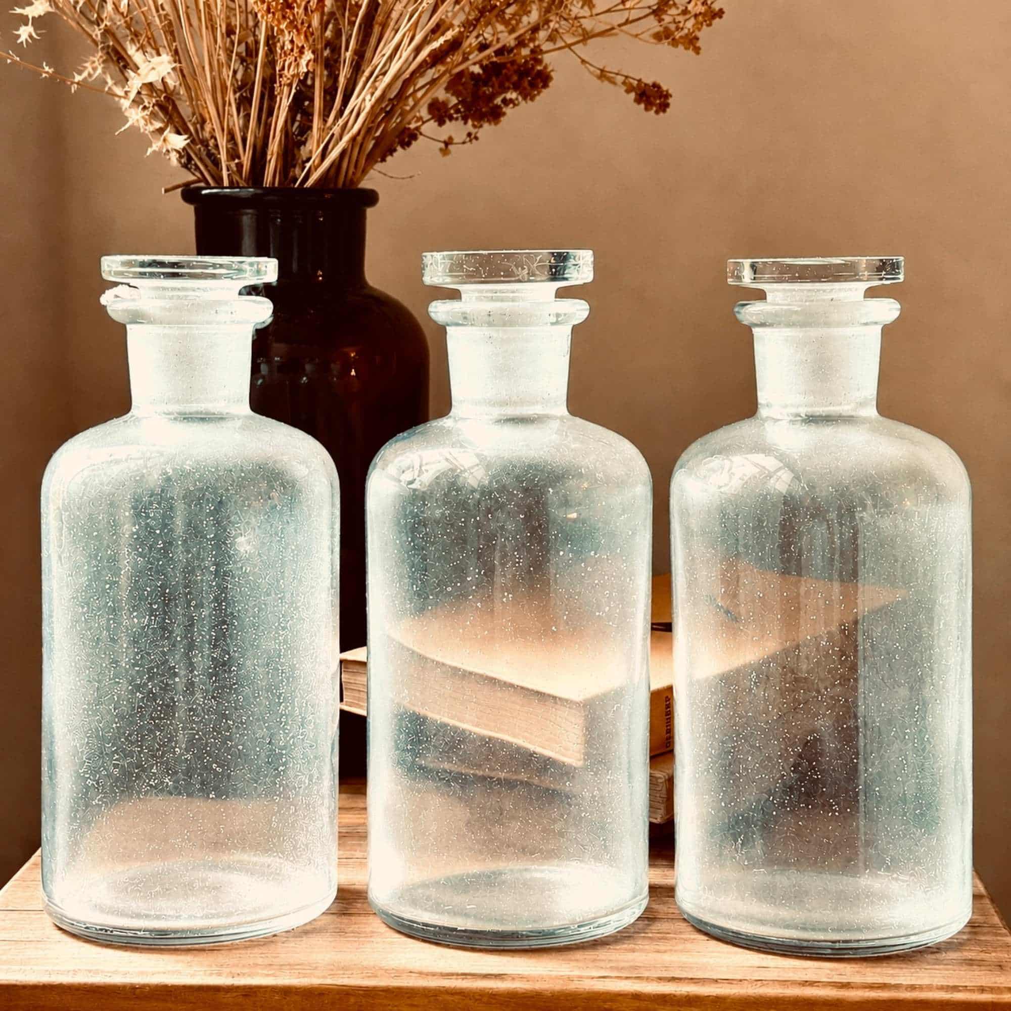 Set f 3 Antique pharmacy jars