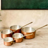 Copper pans made in Frances, antique
