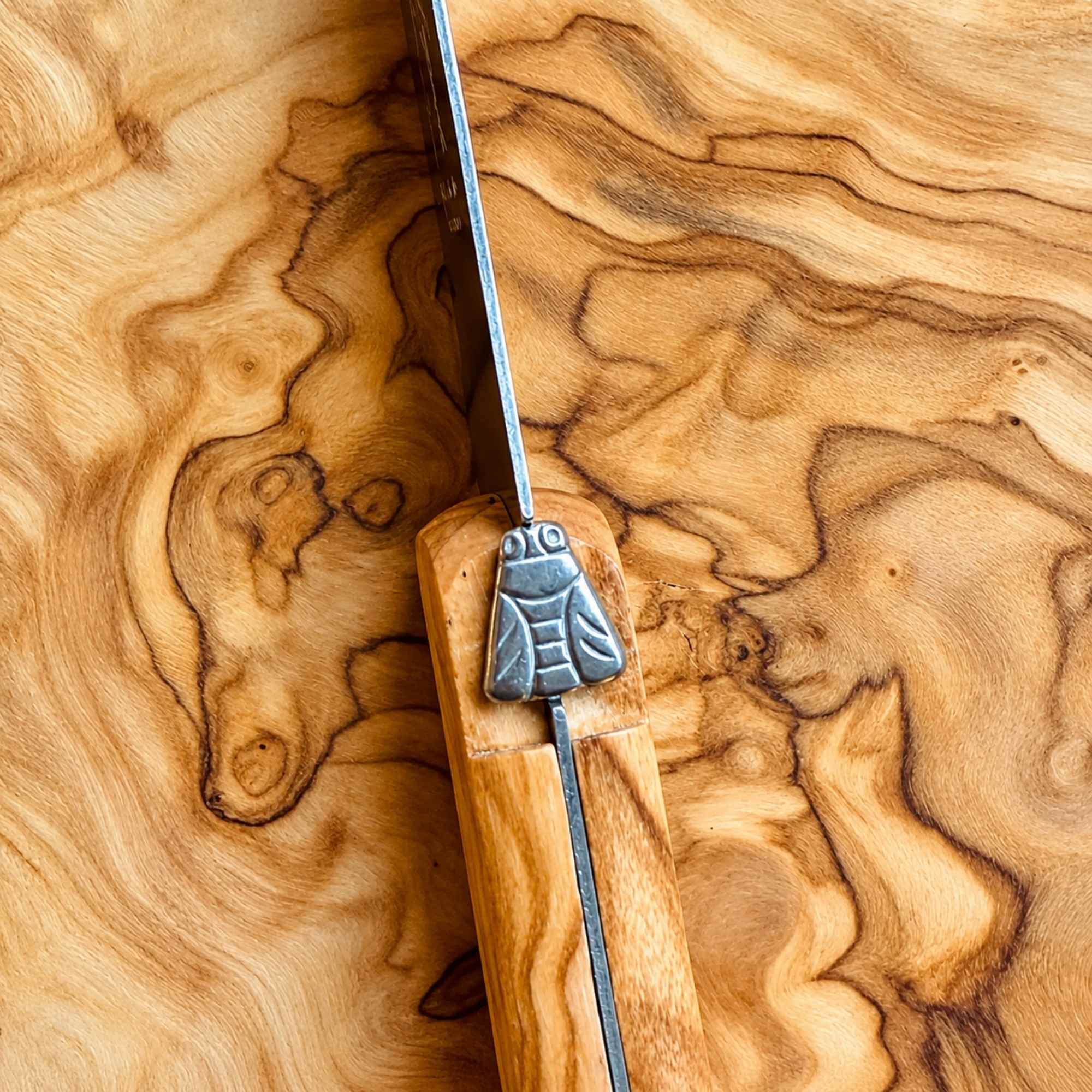 authentic laguiole cutlery with olive wood handle, made infrance