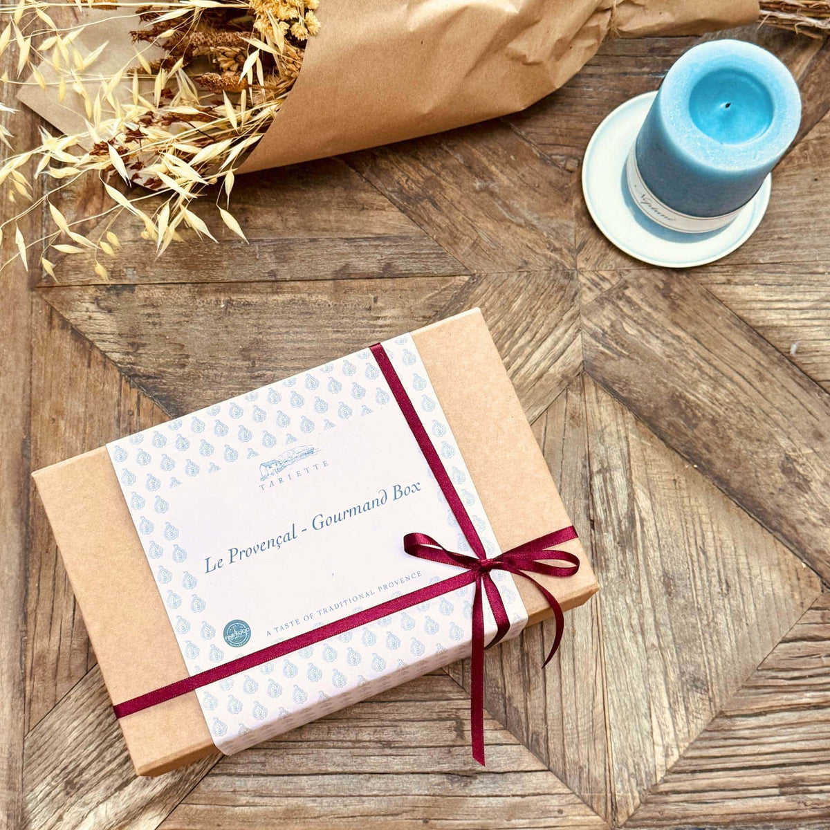 Tariette French sweet shop gift set in kraft gift box with ribbon ...