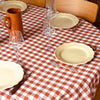 French cotton tablecloth vichy terracotta colour