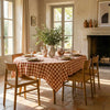 French dining room with cotton tablecloth