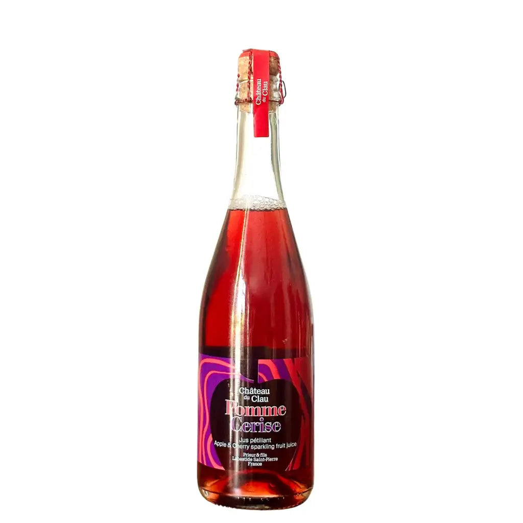 Non-alcoholic sparkling juice made with apples and cherries