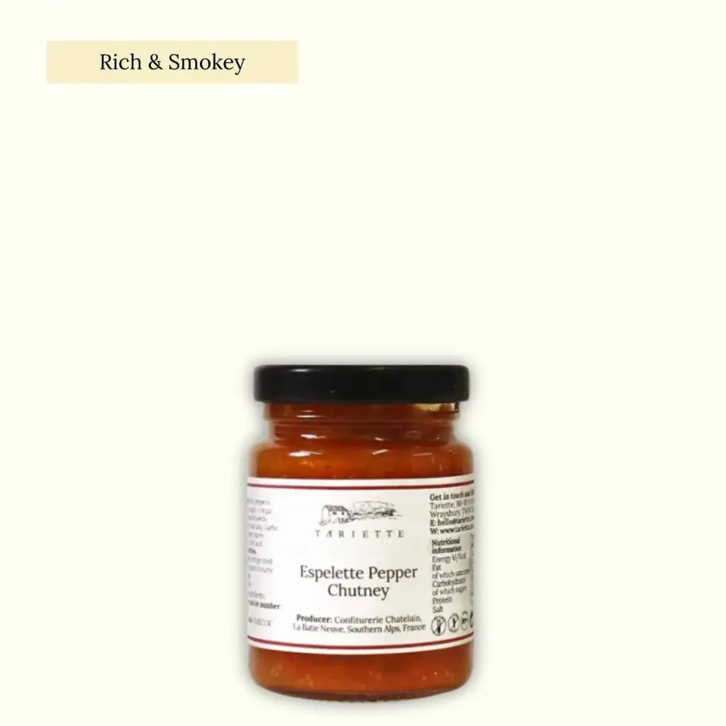 Red pepper and Espelette pepper work beautifully together in this delicious chutney.