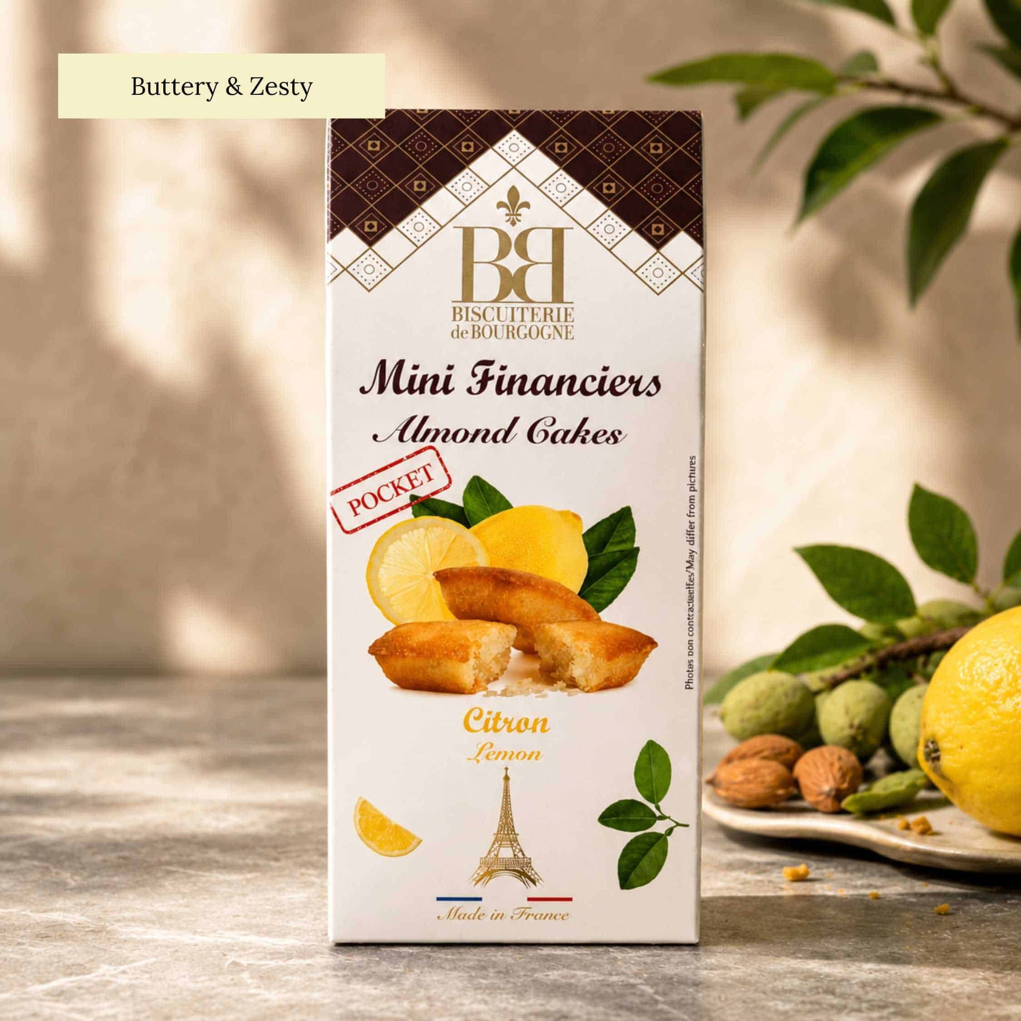 financiers with lemon and almonds