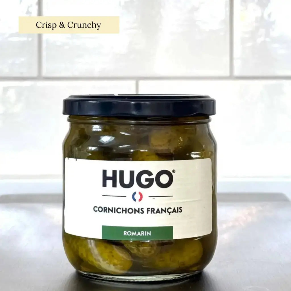 Crisp French cornichons, delicately infused with rosemary.
