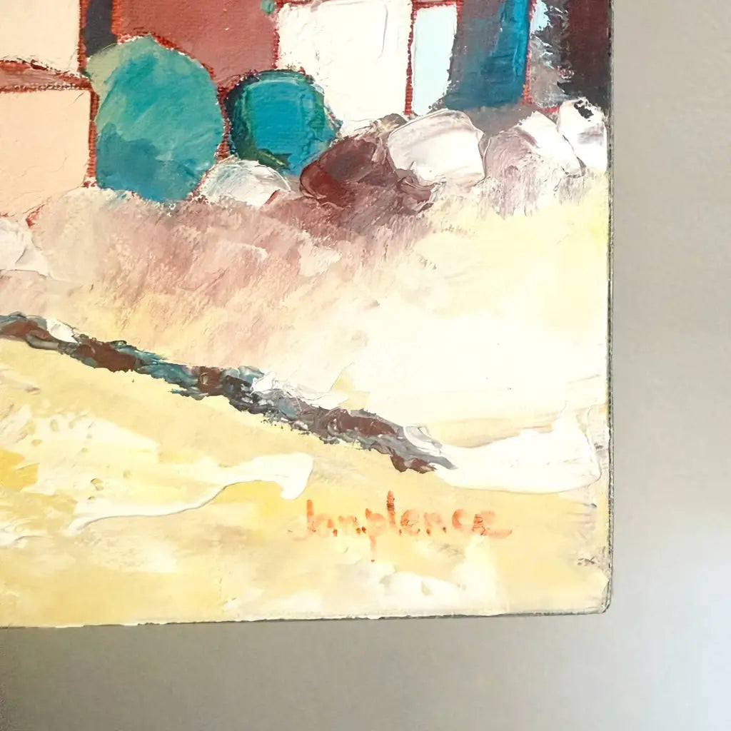 Painted in bold, textured strokes with a modern, almost abstract edge, the scene captures the warmth and light of the South of France.