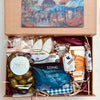 Provençal sweet gift box filled with Calissons, chocolate almonds, local honey, vegan sweets and caramel lollies.