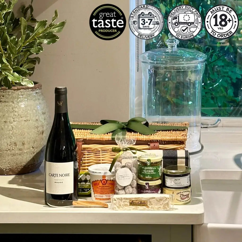 French food gift hamper with artisan food and wine from Provence