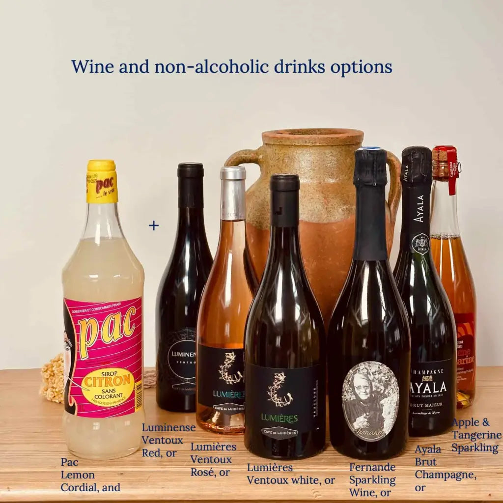 wines and drinks options in Hamper Paulette