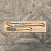 Laguiole Cheese and Butter Knife Set – Olive Wood Handle, Wooden Tray