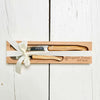 Laguiole Cheese and Butter Knife Set – Olive Wood Handle, Wooden Tray