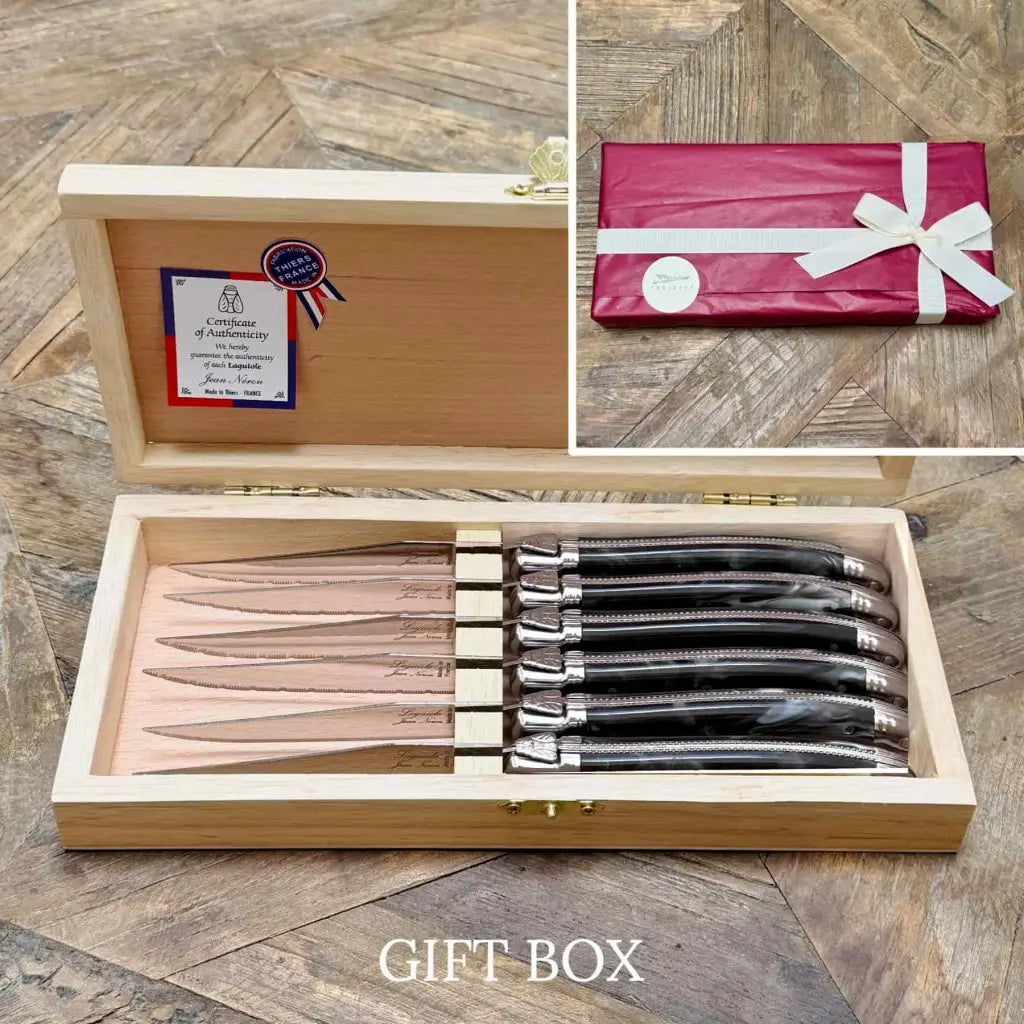 Gift Box for Laguiole cutlery, knives black marble