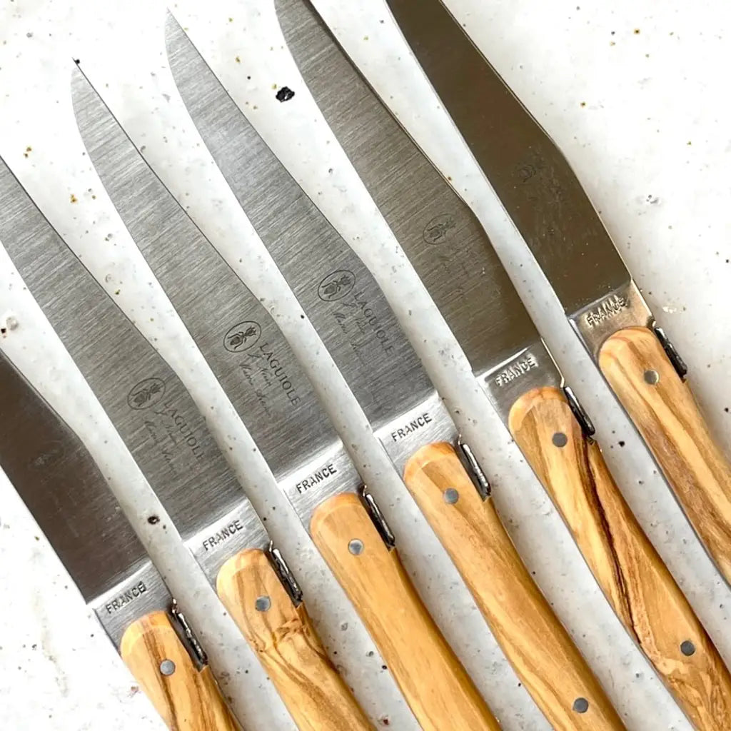 Set of 6 Laguiole knives, quality blade made in Frace