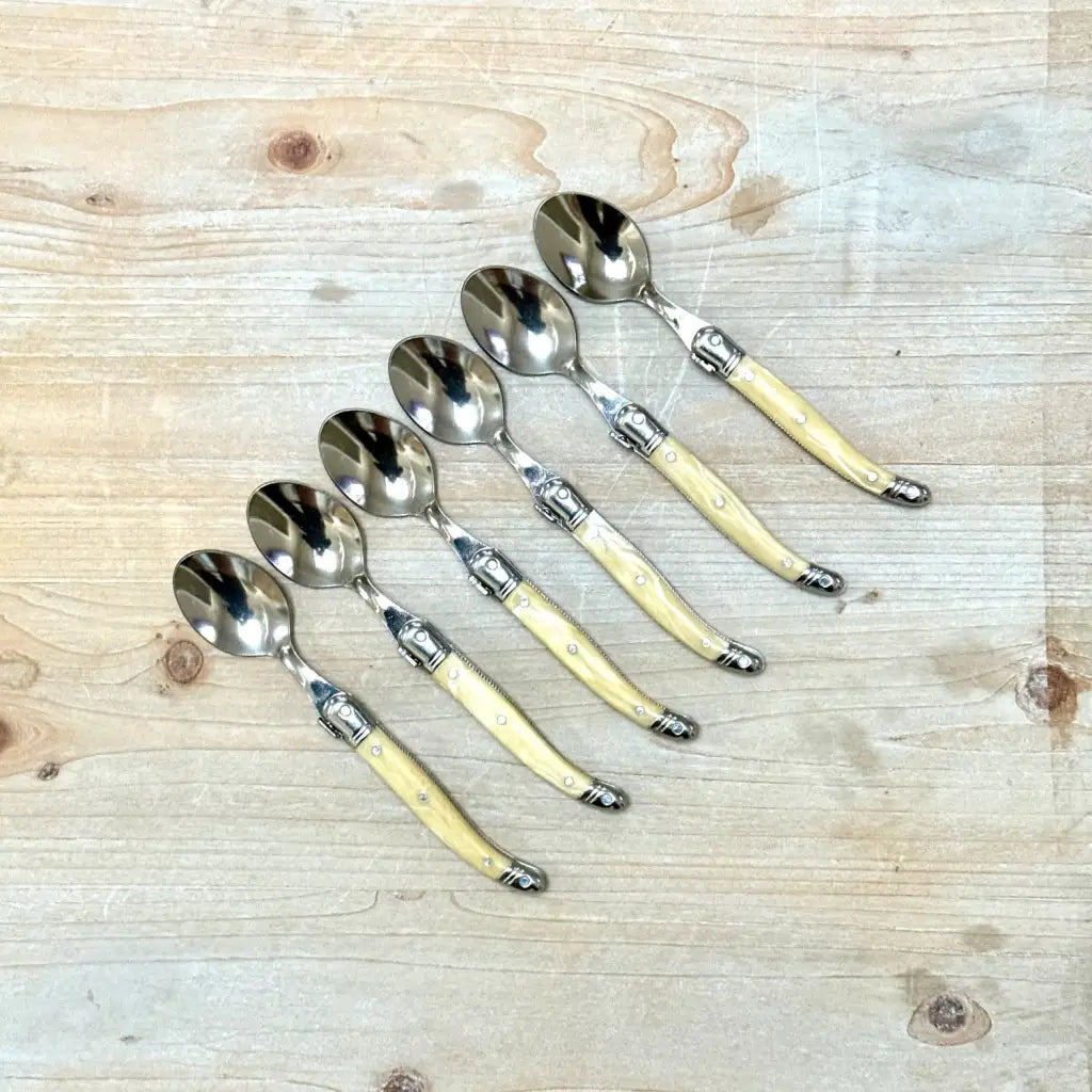 Laguiole tea spoons with ABS handle in Horn colour