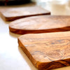 Close up on olive wood boards