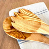 Salad servers made of olive wood from sustainable sources