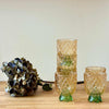Set of six vintage amber and green pineapple glass tumblers