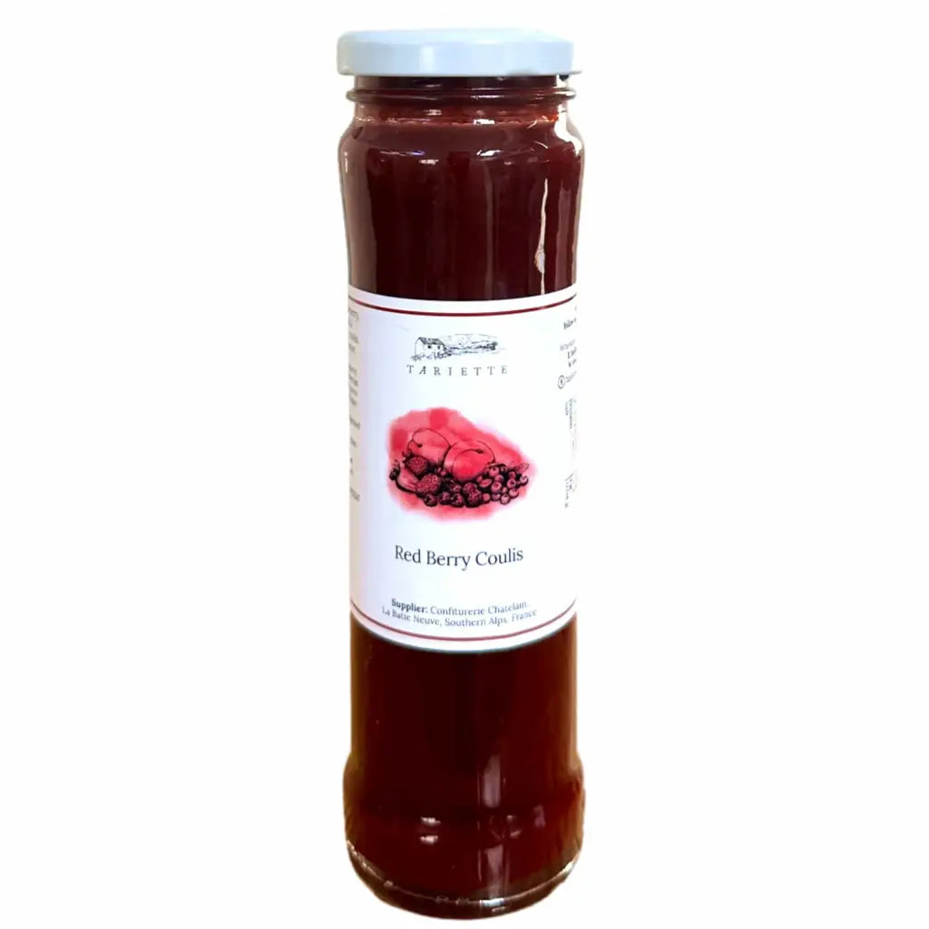 A delicious organic purée of four different red berries that offers a healthier alternative to compotes and jams.