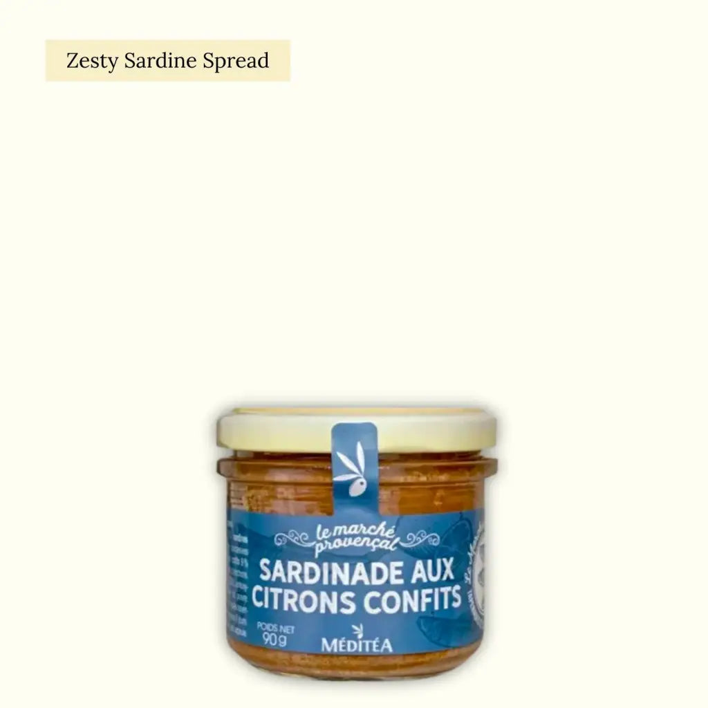 Crushed sardine spread with preserved lemons.