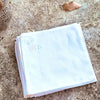 Set of 6 Vintage White Cotton French Napkins – Embroidered Pastel Flowers