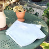 8 Antique French Damask Cotton Napkins - Initials JG